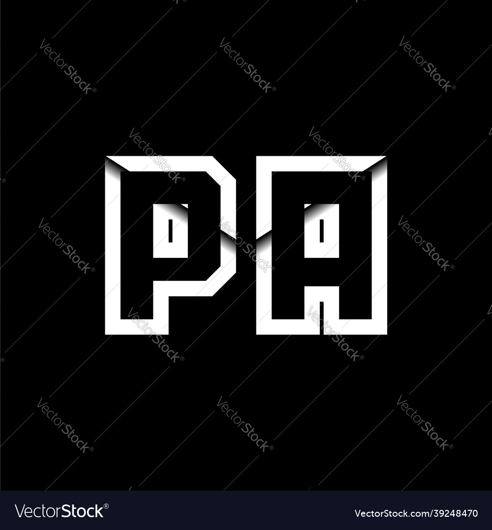 Pa monogram envelope shape style Vector Image Pa monogram envelope shape style