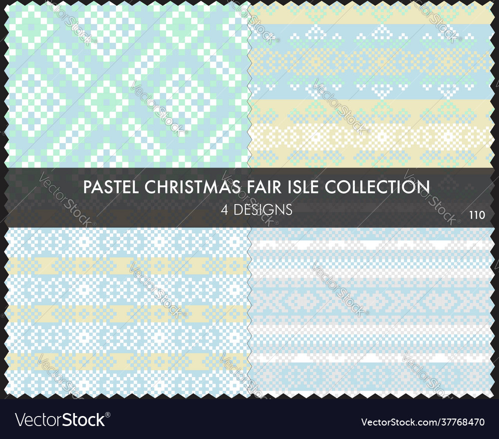 Pastel christmas fair isle seamless pattern