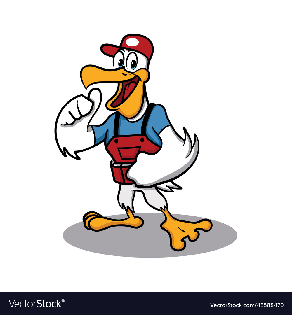 Pelican character mascot logo design Royalty Free Vector