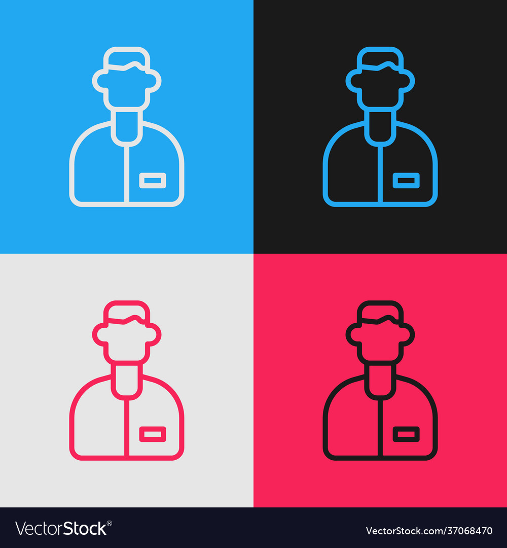 Pop art line laboratory assistant icon isolated Vector Image