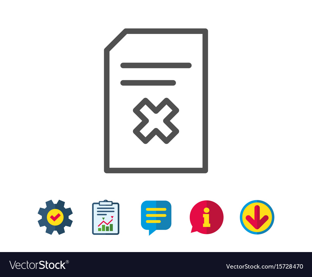 Remove document line icon delete file sign