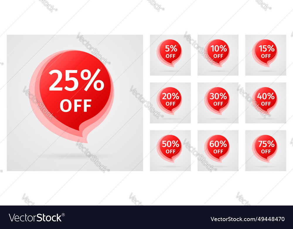 Sale discount banner set of discounts