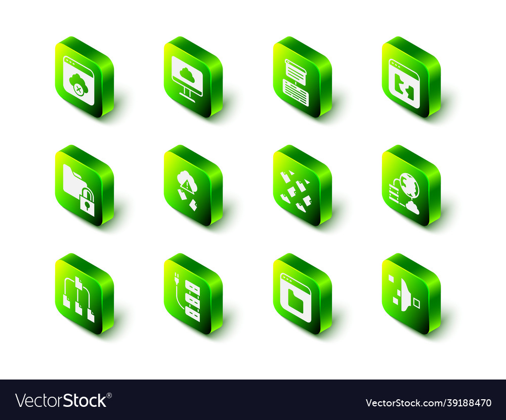 Set cloud technology data transfer server vector image Set cloud technology data transfer server
