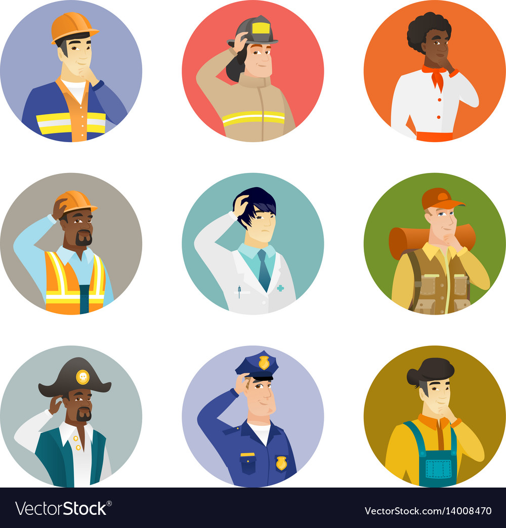 Set of characters different professions