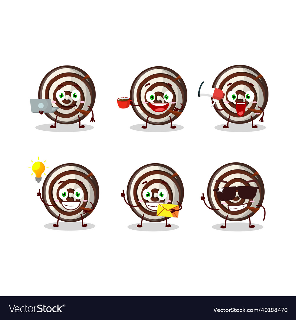 Slice cake cinnamon roll cartoon character