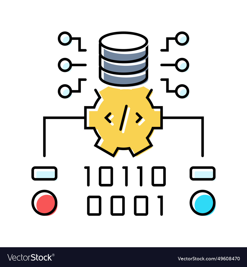 Source code management color icon vector image Source code management color icon