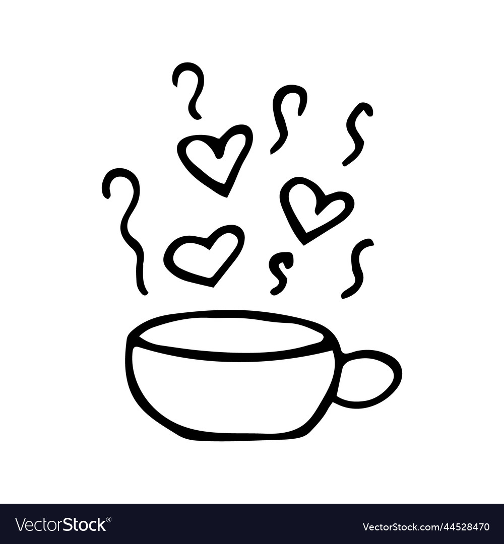 Steam Cup mit Herzen - Doodle Style