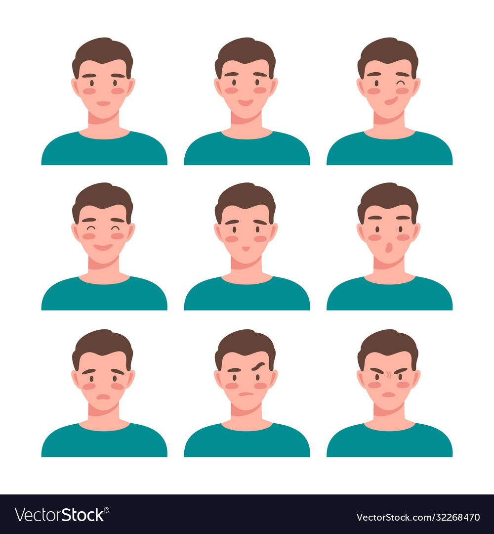 Young man expressing positive and negative Vector Image