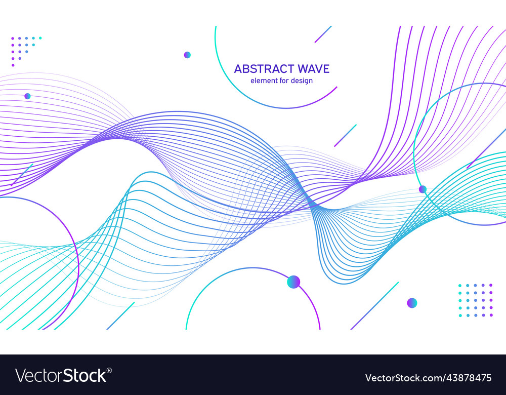 Abstract colorful wave element for design