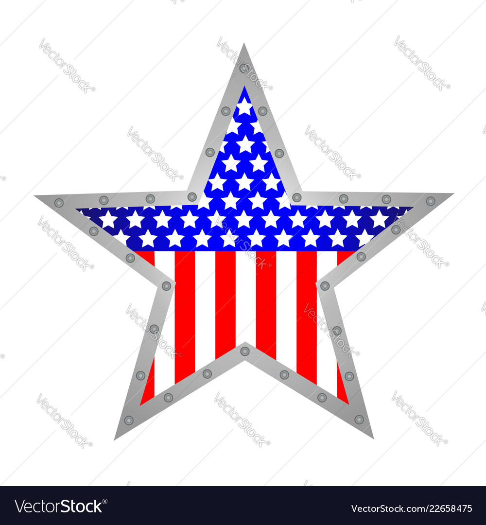 American star metal icon Royalty Free Vector Image