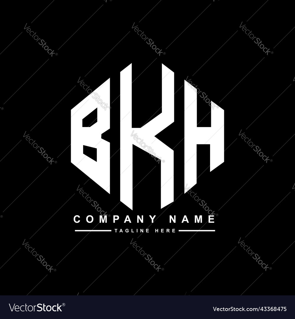 Bkh letter logo design with polygon shape