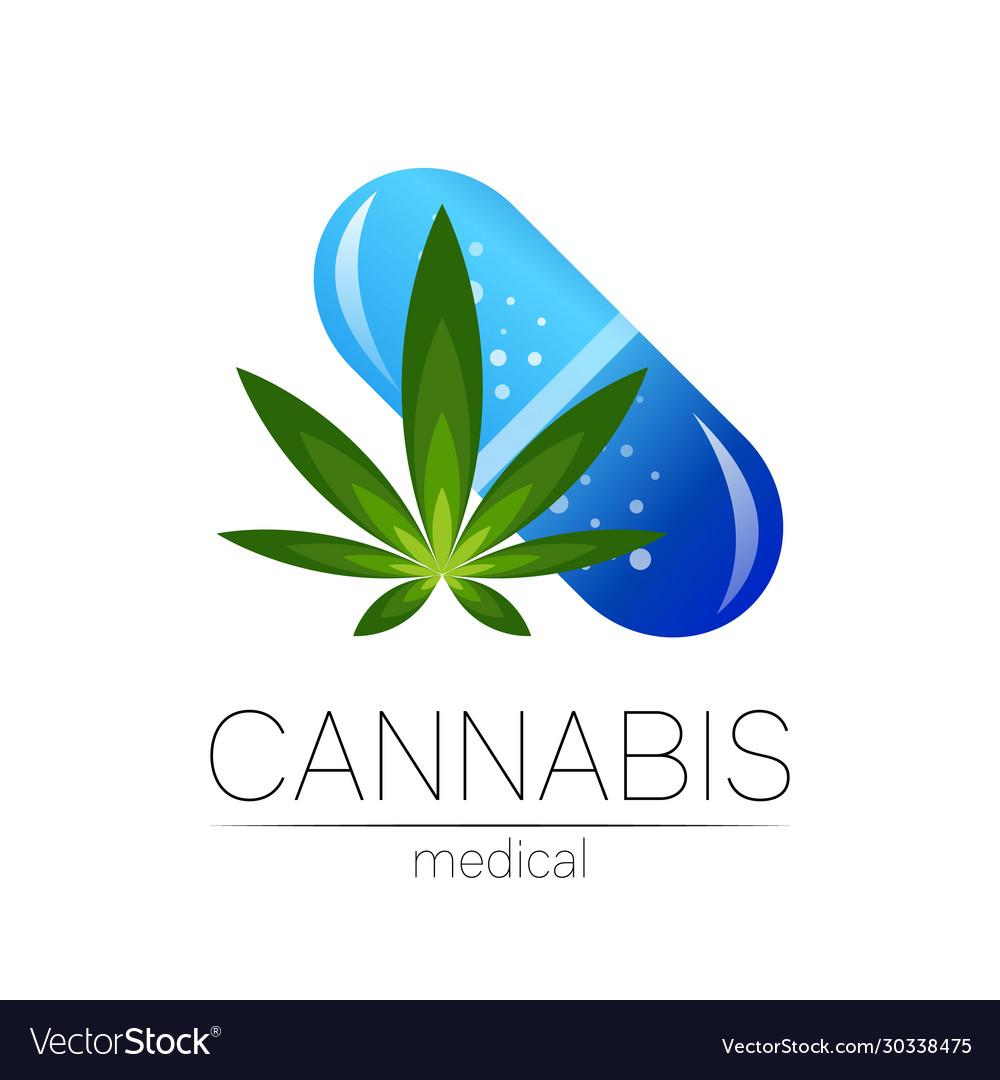 Cannabis logotype for medicine and doctor