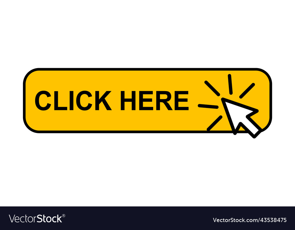 Click here web button internet flat pointer Vector Image Click here web button internet flat pointer