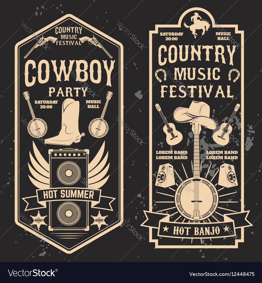 Country music festival flyer Royalty Free Vector Image