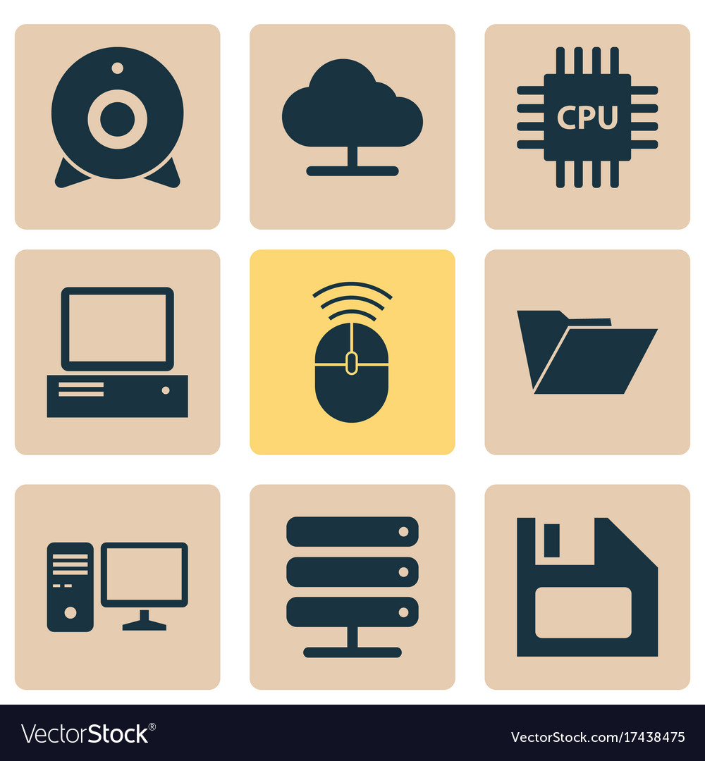Device icons set collection of tree monitor