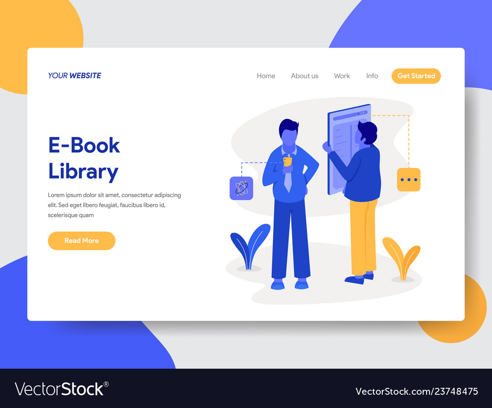 Ebook library concept Royalty Free Vector Image