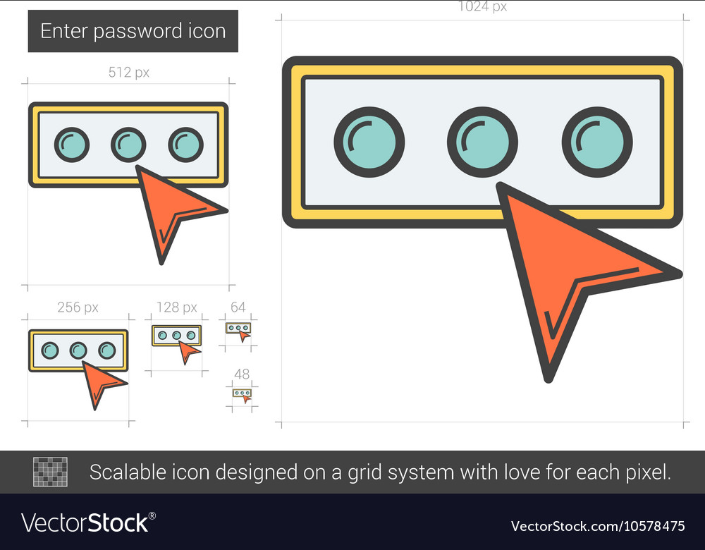 Enter password line icon