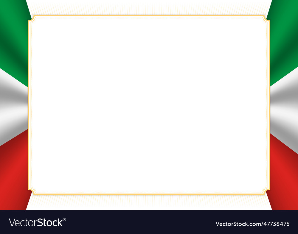 Horizontal frame and border with congo flag Vector Image Horizontal frame and border with congo flag