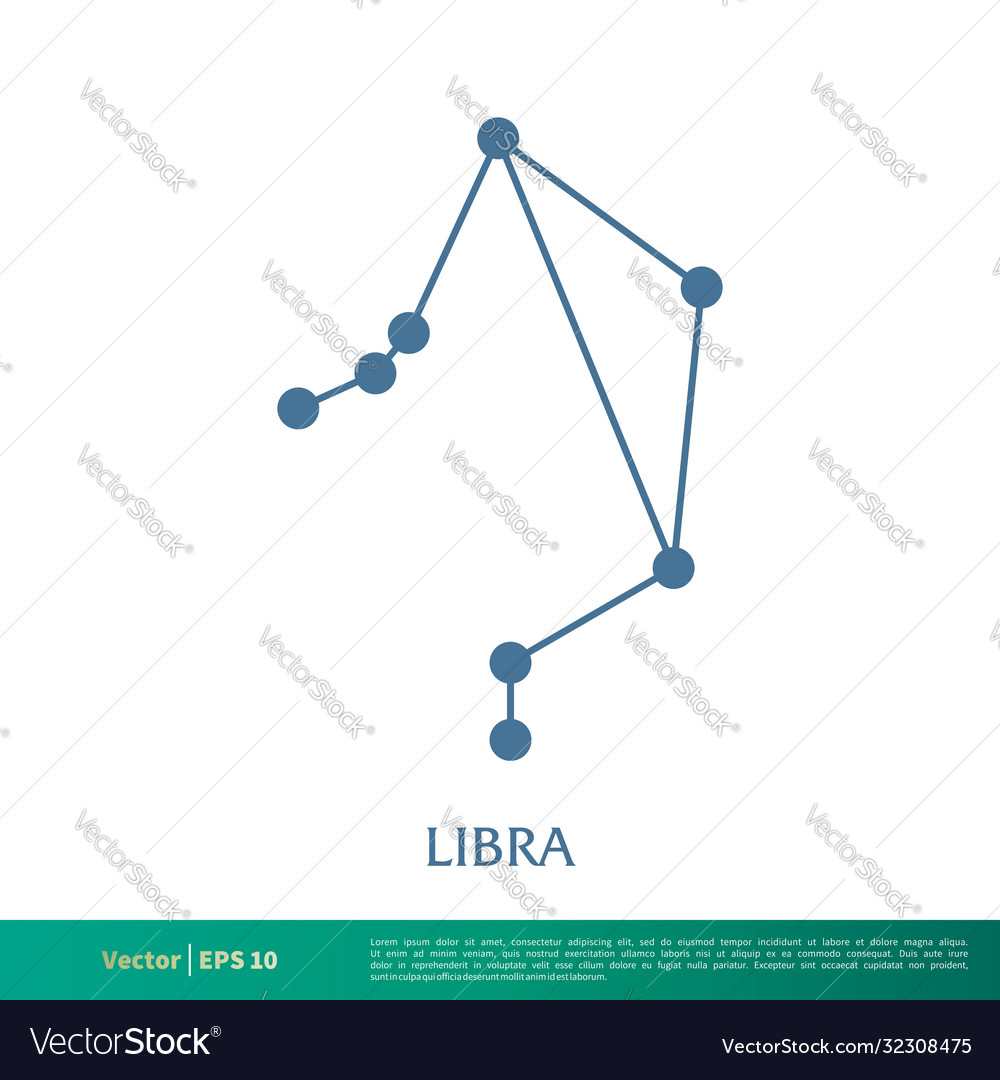 Libra - constellation star icon logo template Vector Image