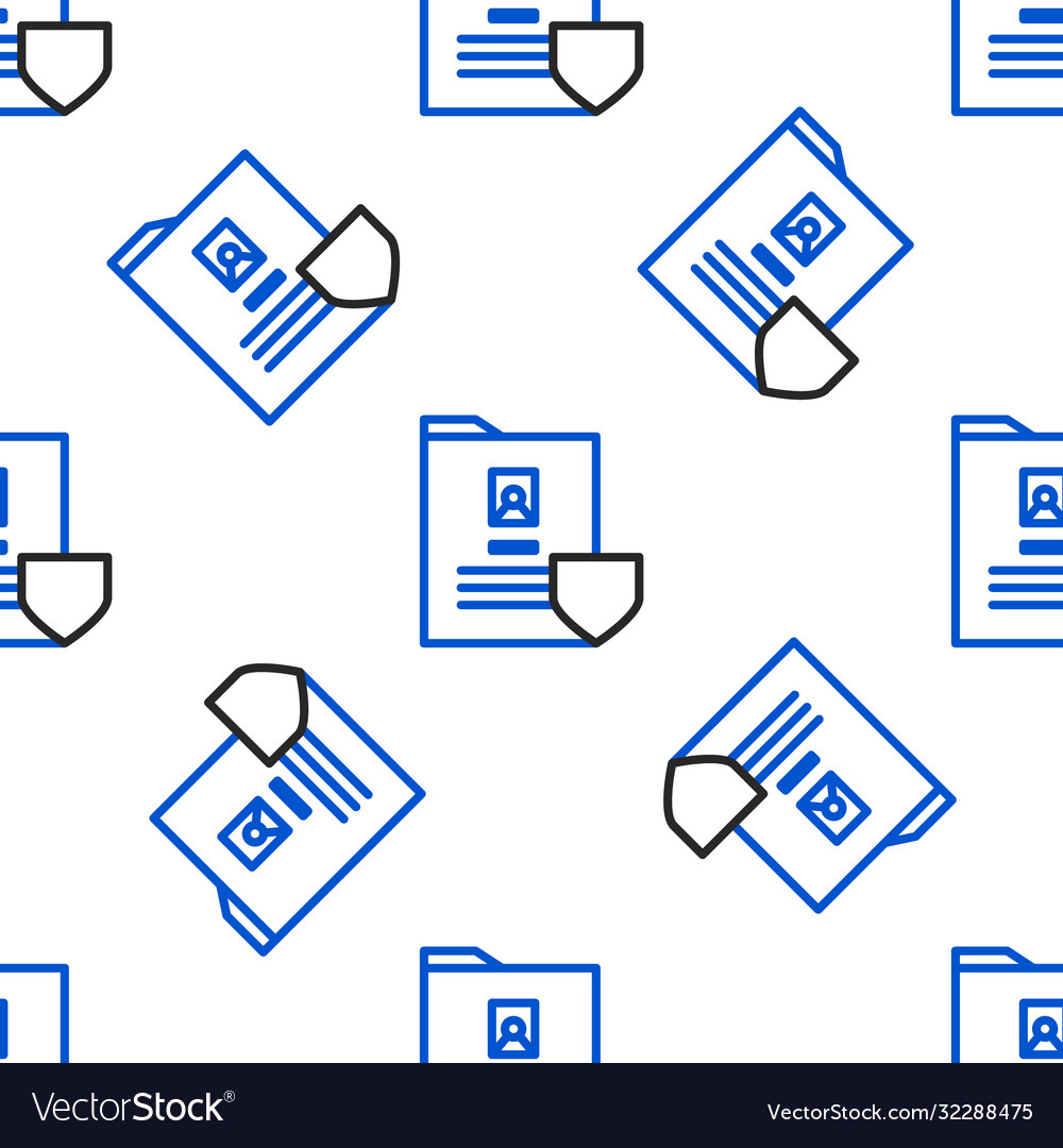 Line document with shield icon isolated seamless Vector Image Line document with shield icon isolated seamless