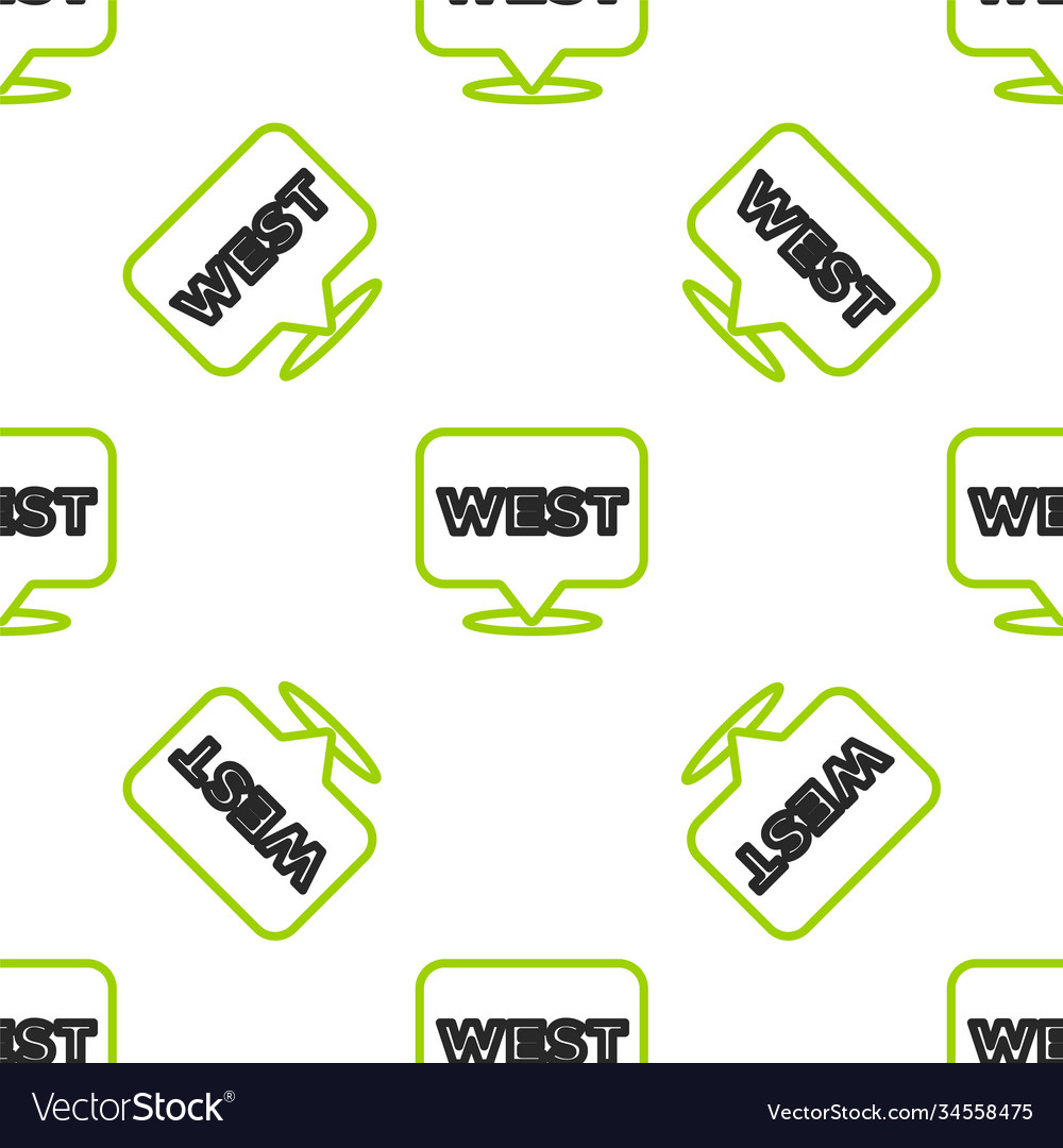 Line pointer to wild west icon isolated seamless vector image Line pointer to wild west icon isolated seamless