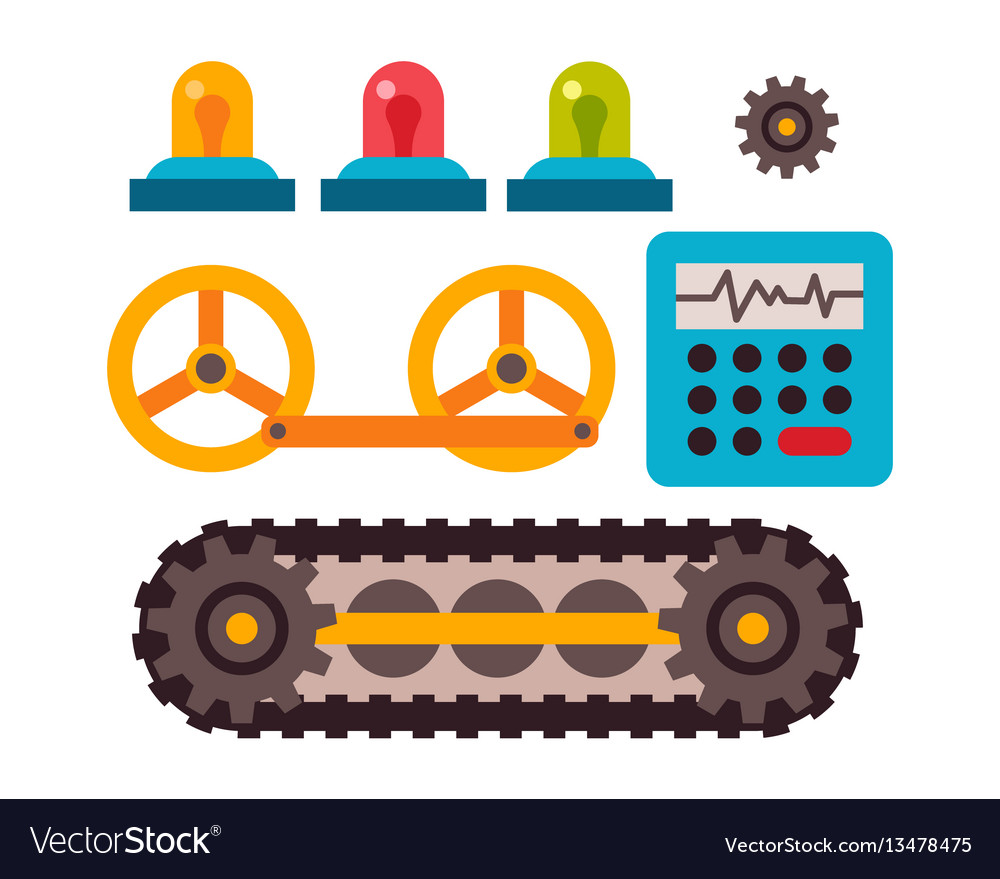 Machine parts different mechanism Vector Image Machine parts different mechanism