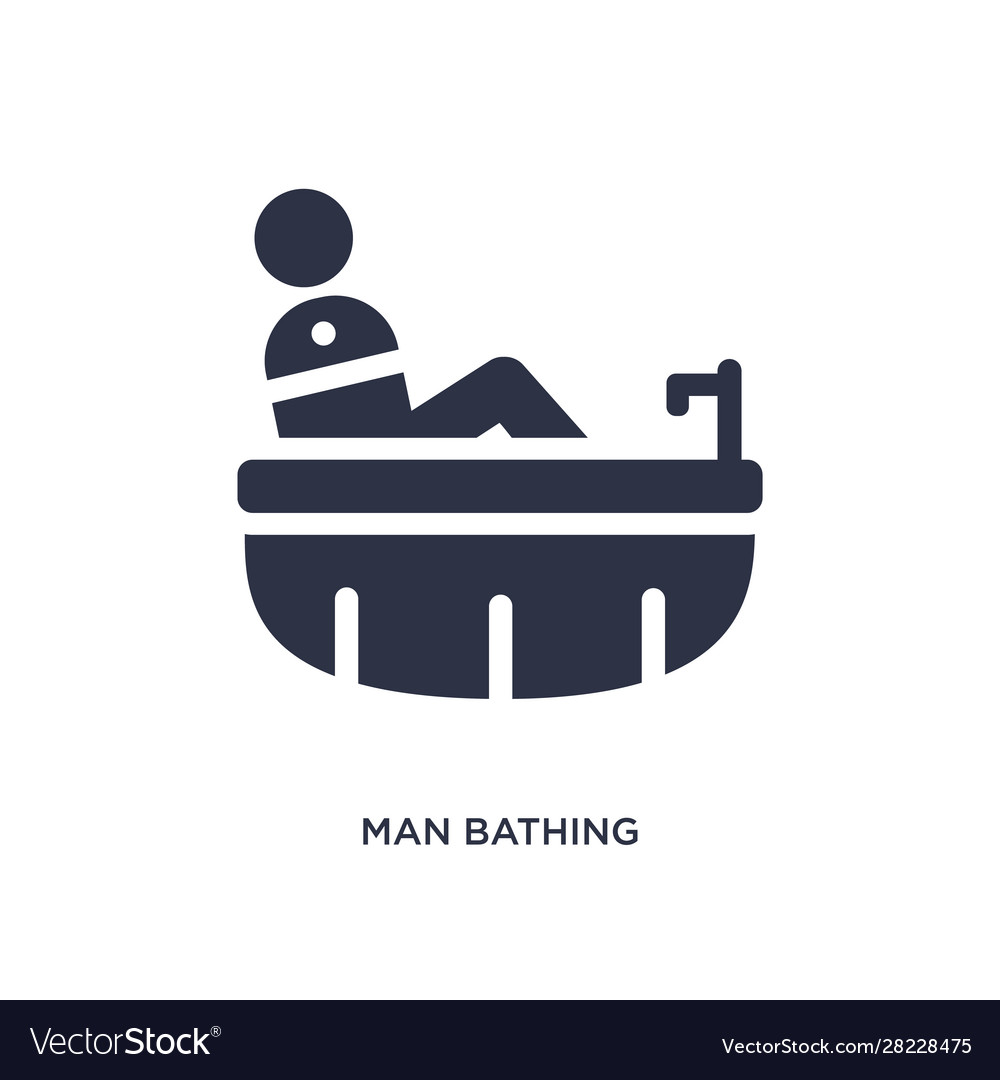 Man bathing icon on white background simple vector image Man bathing icon on white background simple