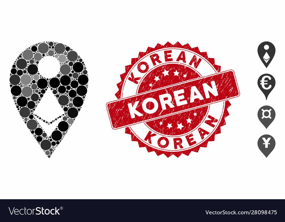 Mosaic ethereum map marker icon with distress vector image Mosaic ethereum map marker icon with distress