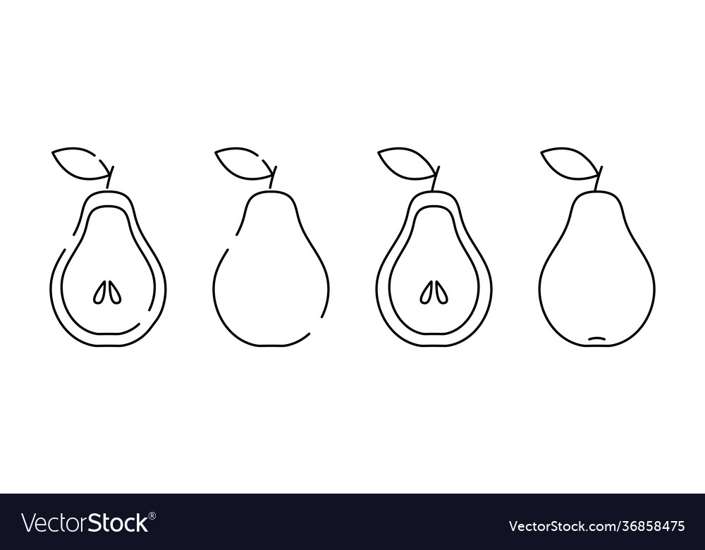 Pear minimalistic simple fruit element outline