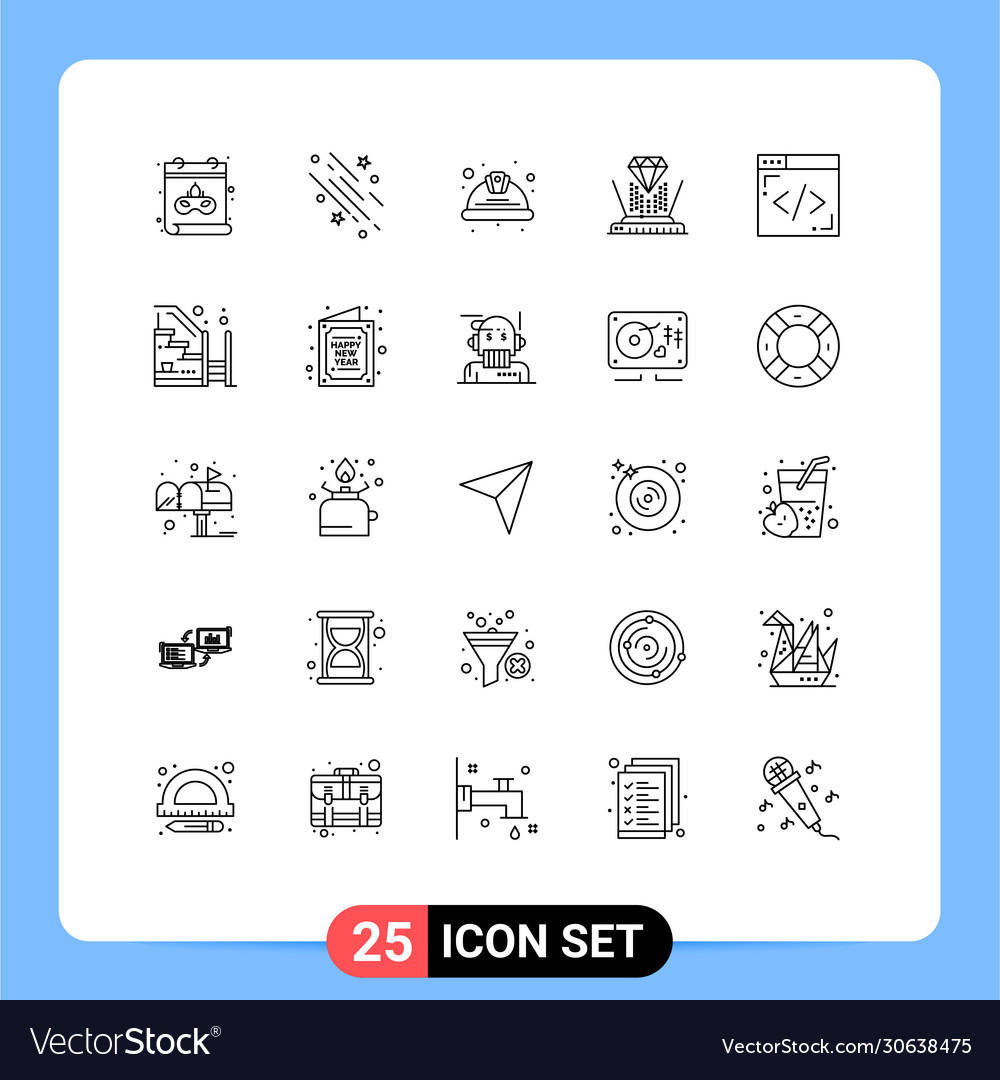 Pictograph set 25 simple lines coding
