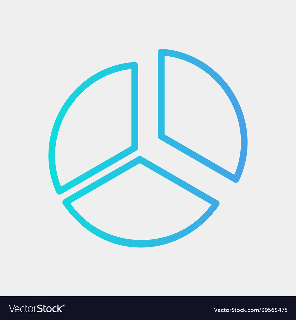 Pie chart icon in gradient style for any projects vector image Pie chart icon in gradient style for any projects