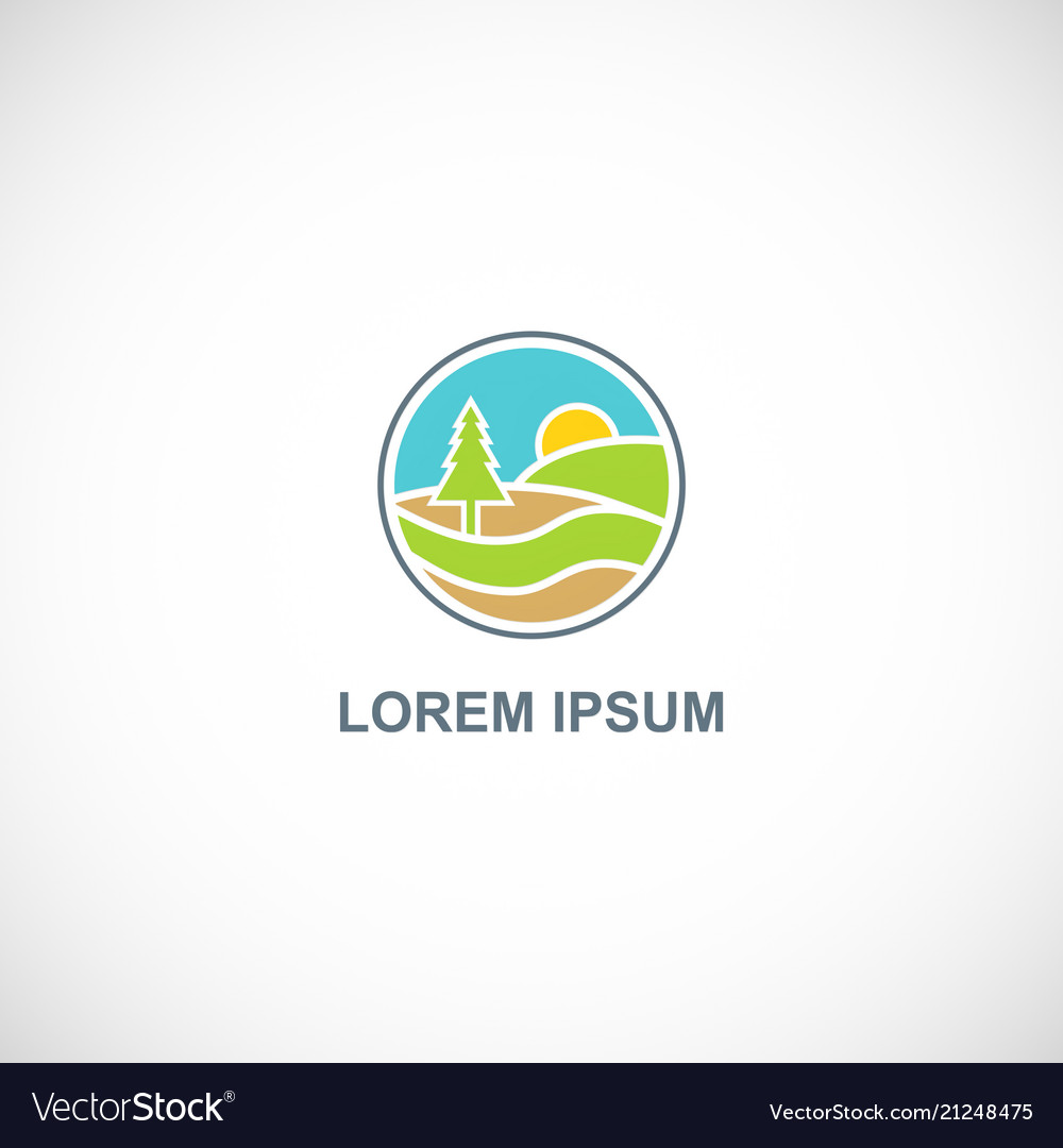 Pine tree landscape nature logo Royalty Free Vector Image