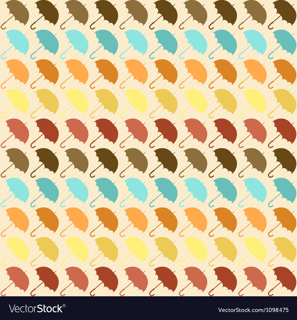 Seamless pattern with umbrellas in retro style