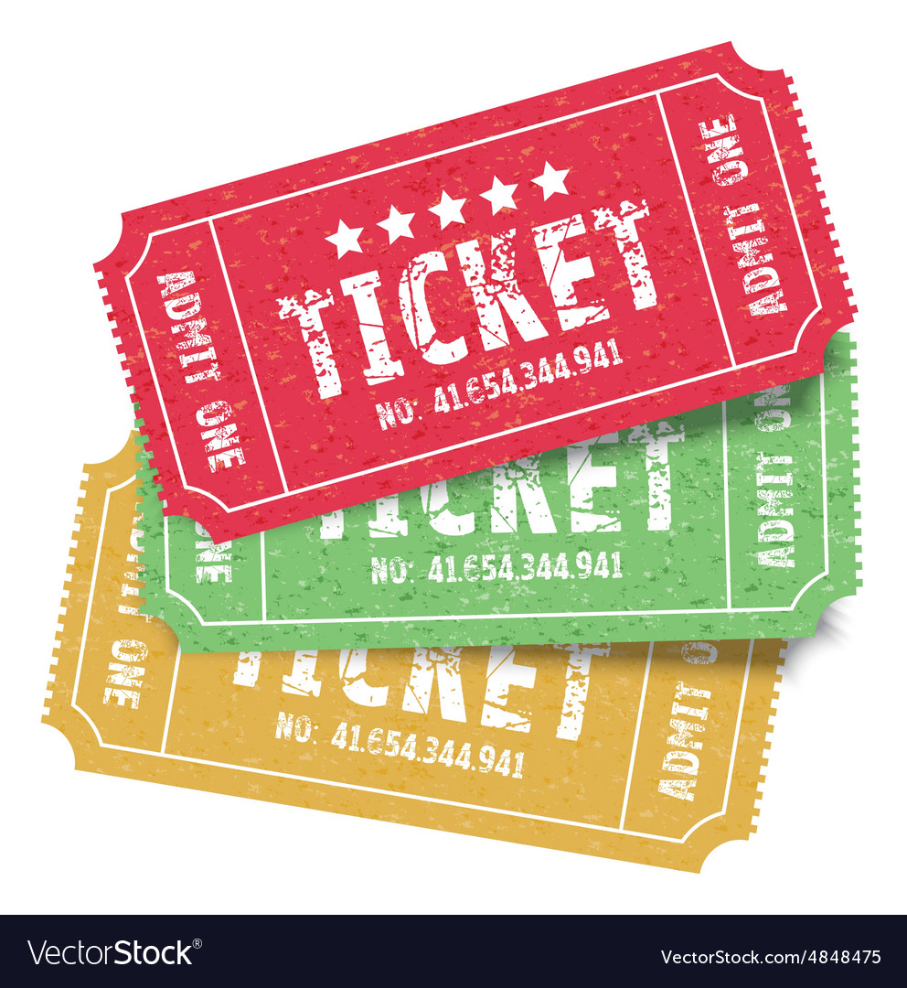 Set of colourful tickets Royalty Free Vector Image