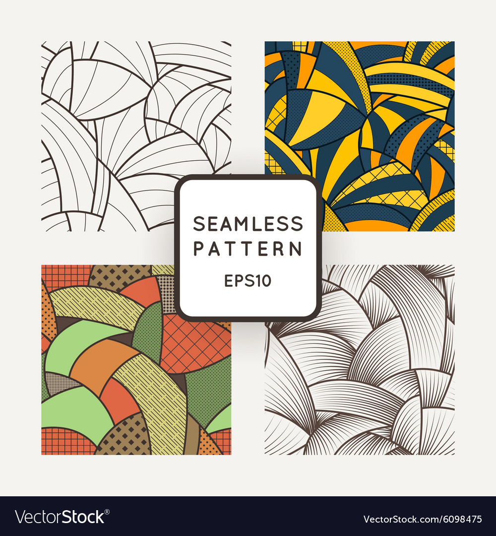Set of four abstract seamless patterns