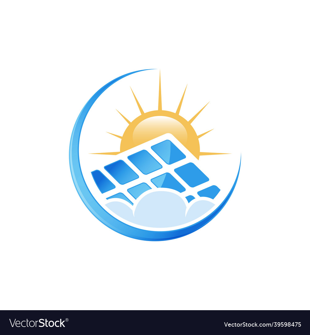 Solar panel logo design Royalty Free Vector Image