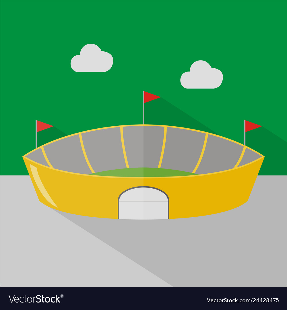 Stadion-Icon-Set von großen flachen Icons Design