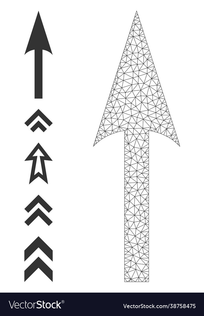 Web network sharp arrow up icon with simple glyphs vector image Web network sharp arrow up icon with simple glyphs