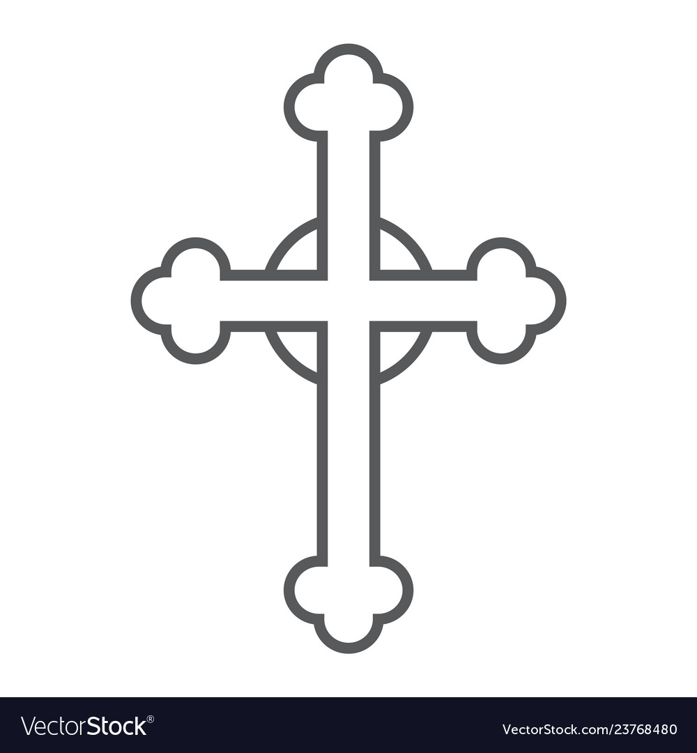 Cross thin line icon church and religion Vector Image