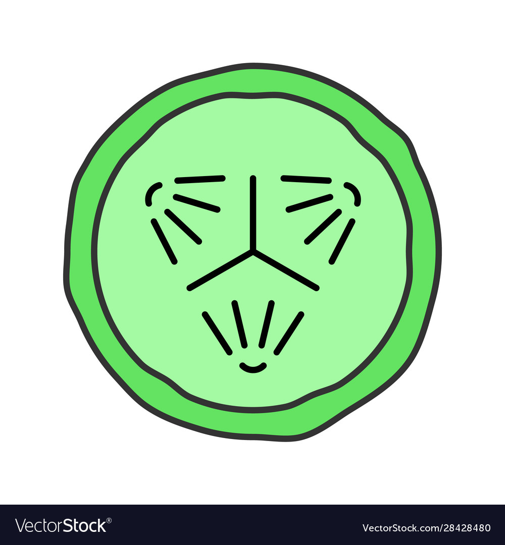 Cucumber slice color icon vector image Cucumber slice color icon
