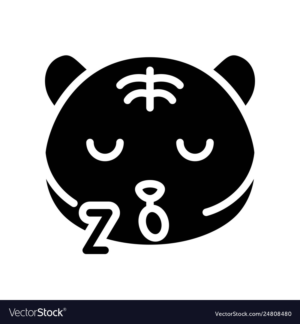 Cute tiger emoticon solid style