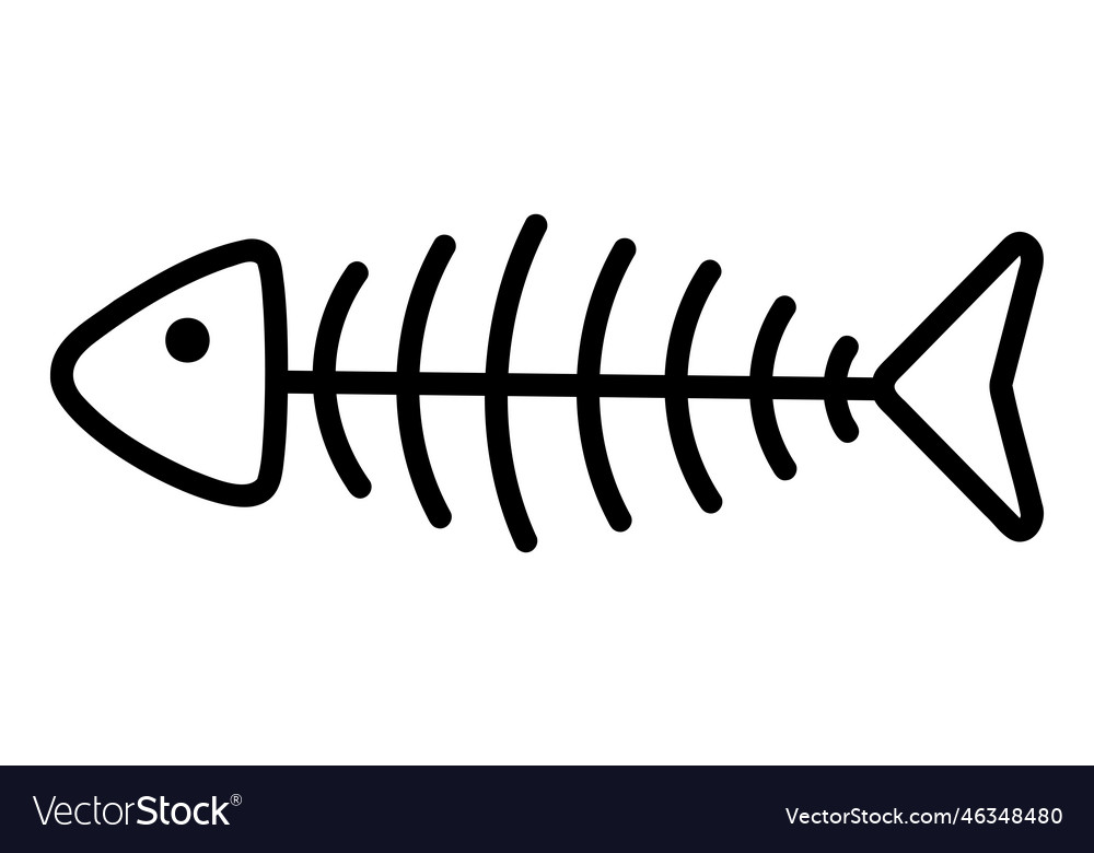 Fish bone line icon design can use for web Vector Image