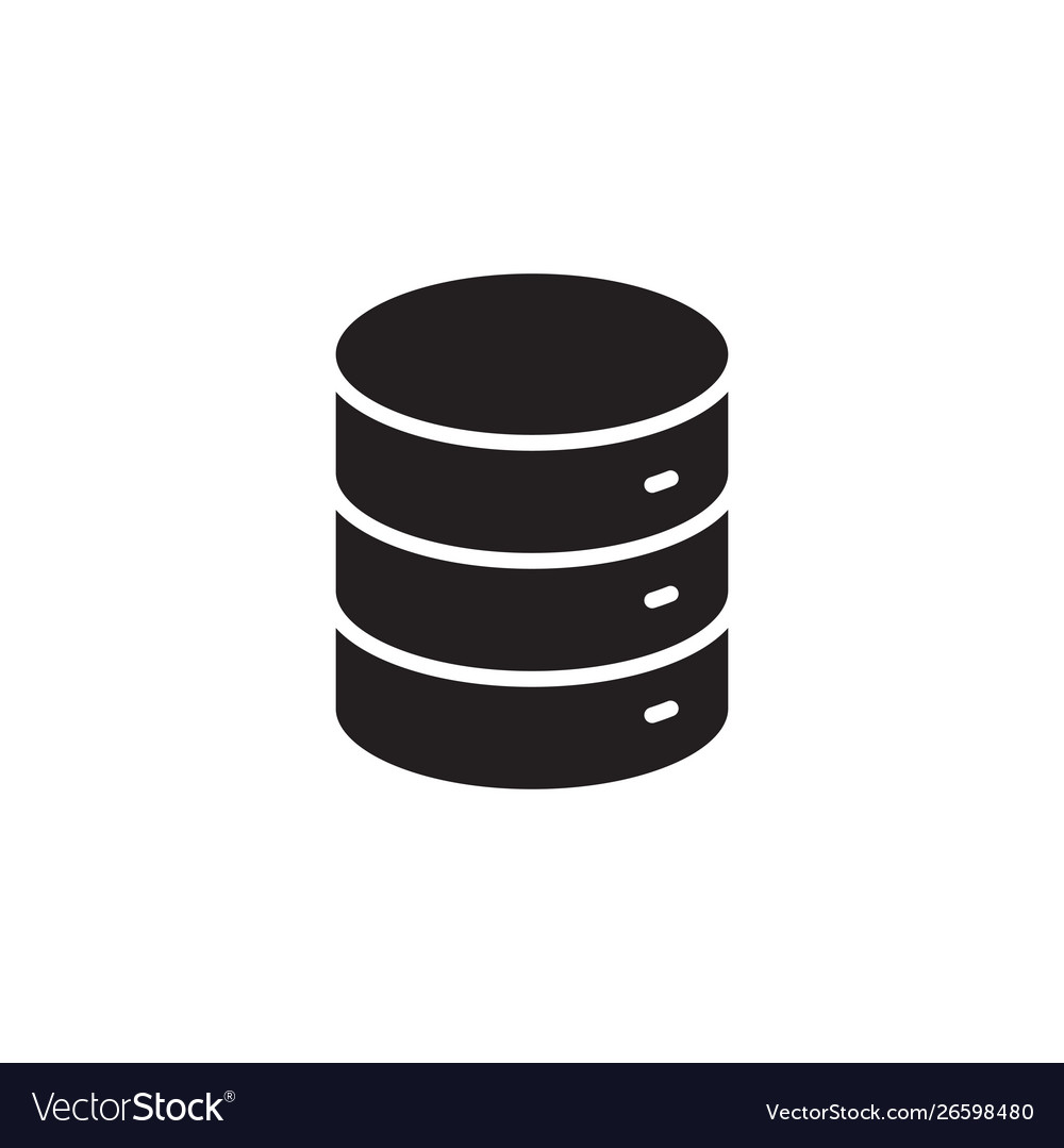 Flat glyph data server database web storage icon