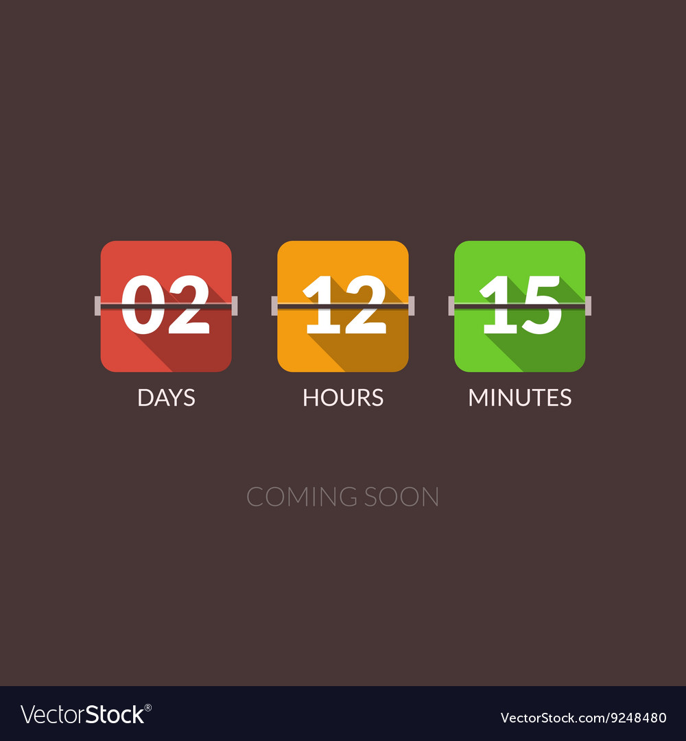 Flip countdown timer clock counter flat