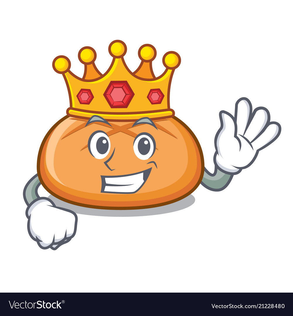 King hamburger bun mascot cartoon