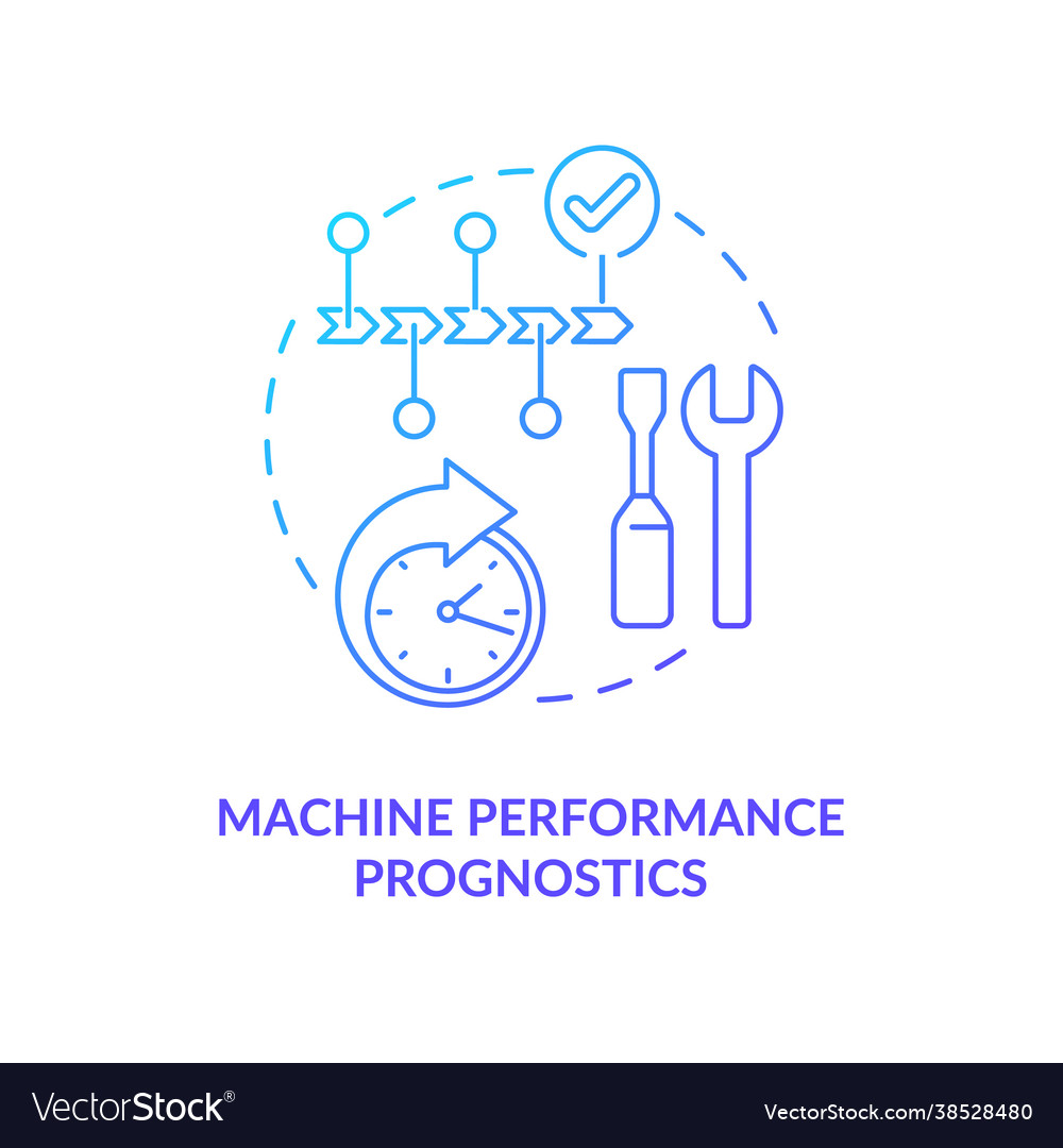 Machine performance prognostics concept icon vector image Machine performance prognostics concept icon
