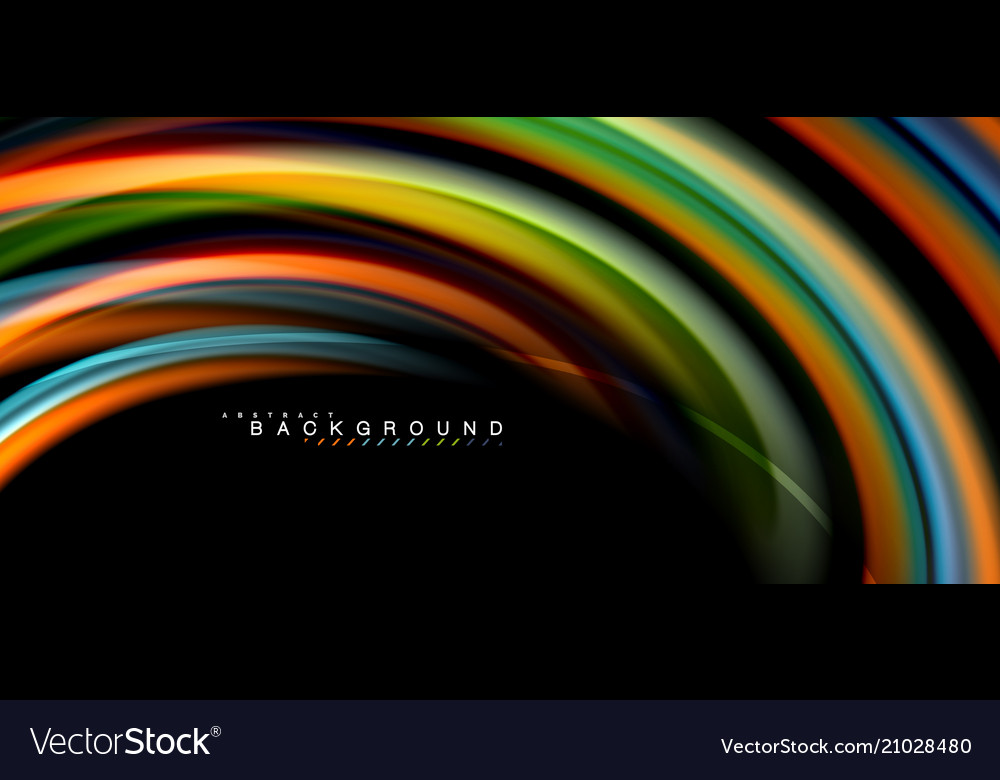 Multicolored wave lines on black background design vector image Multicolored wave lines on black background design