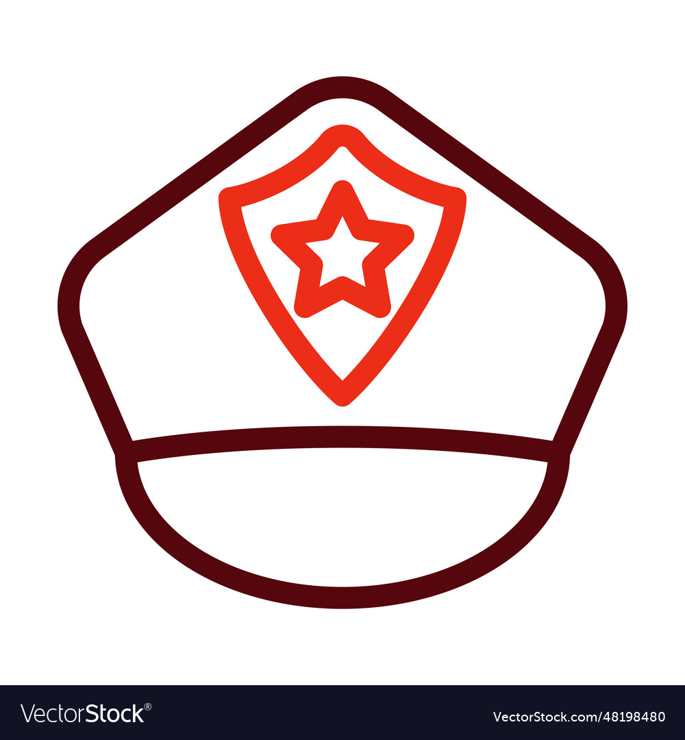 Policemans hat glyph two color icon for personal