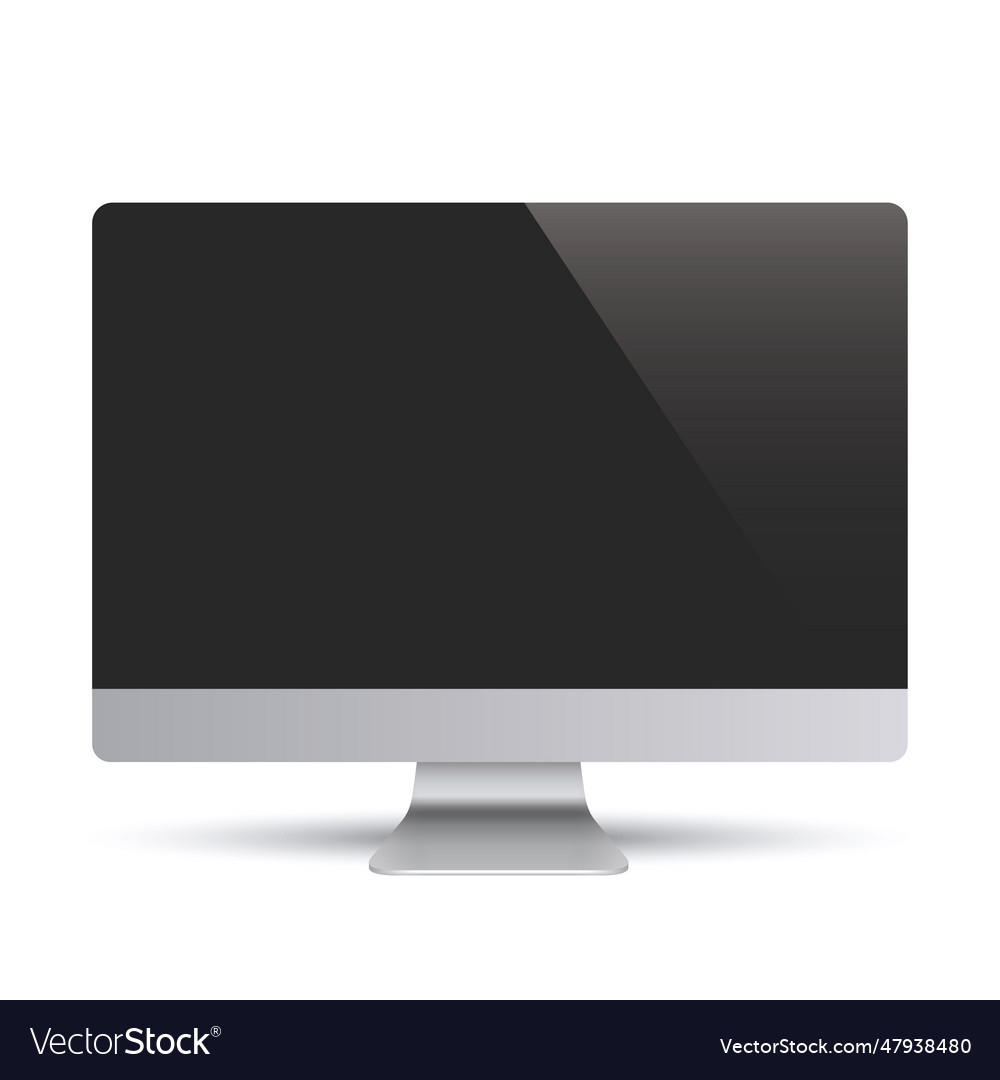 Realistic monitor with shadow computer display