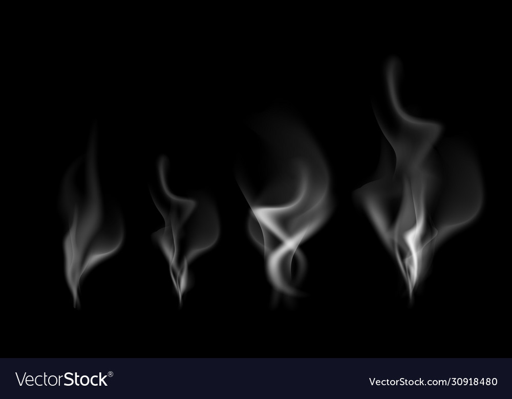 Realistic smoke design set on black